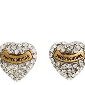 Juicy Couture pave heart stud earrings